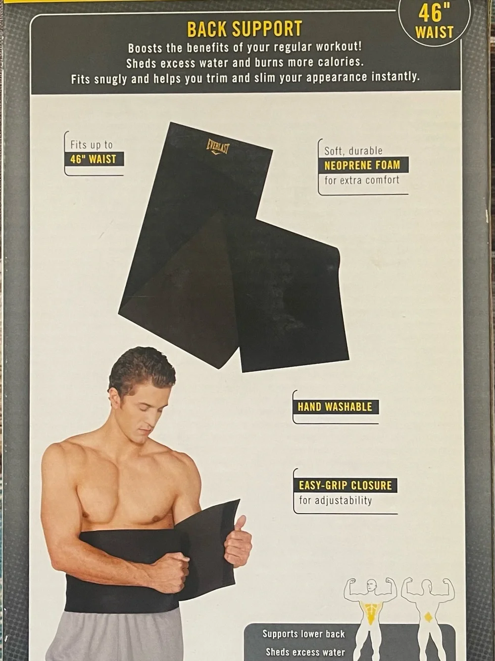 Everlast Black Neoprene Waist Trainer Belt